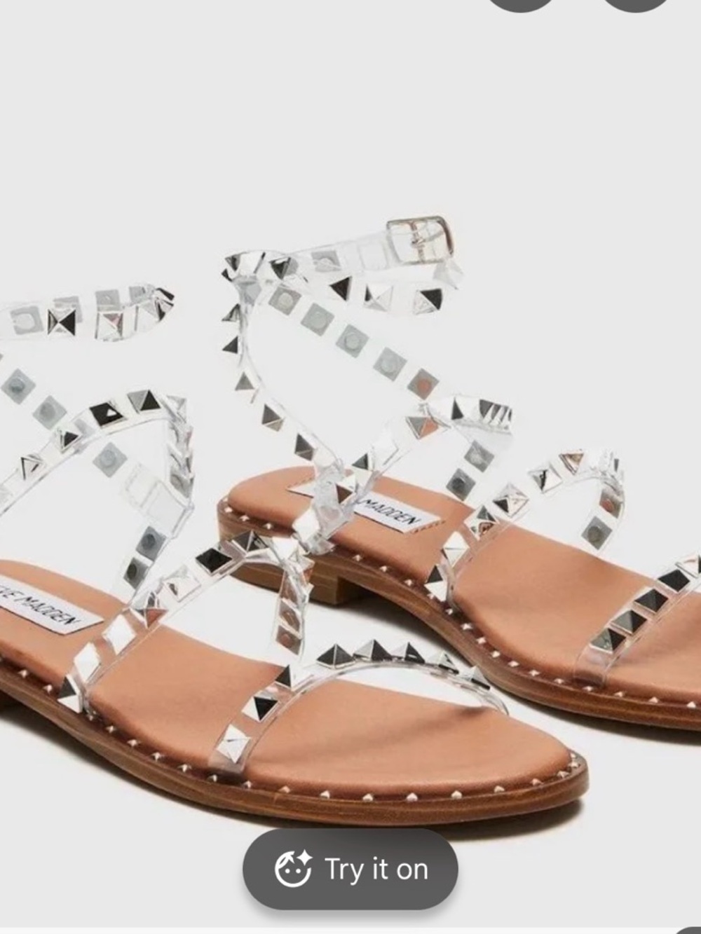 Steve Madden Clear Studded Sandals – Women’s US 8